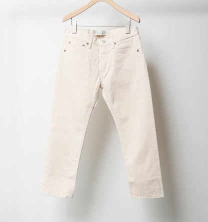 4/5 length white denim pants