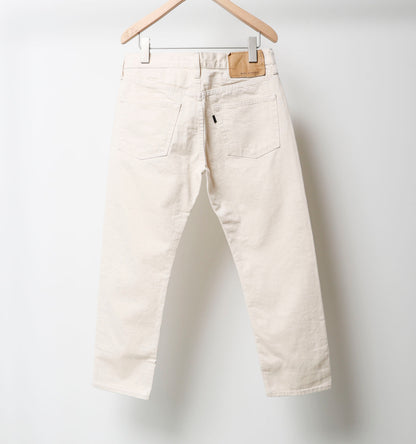 4/5 length white denim pants