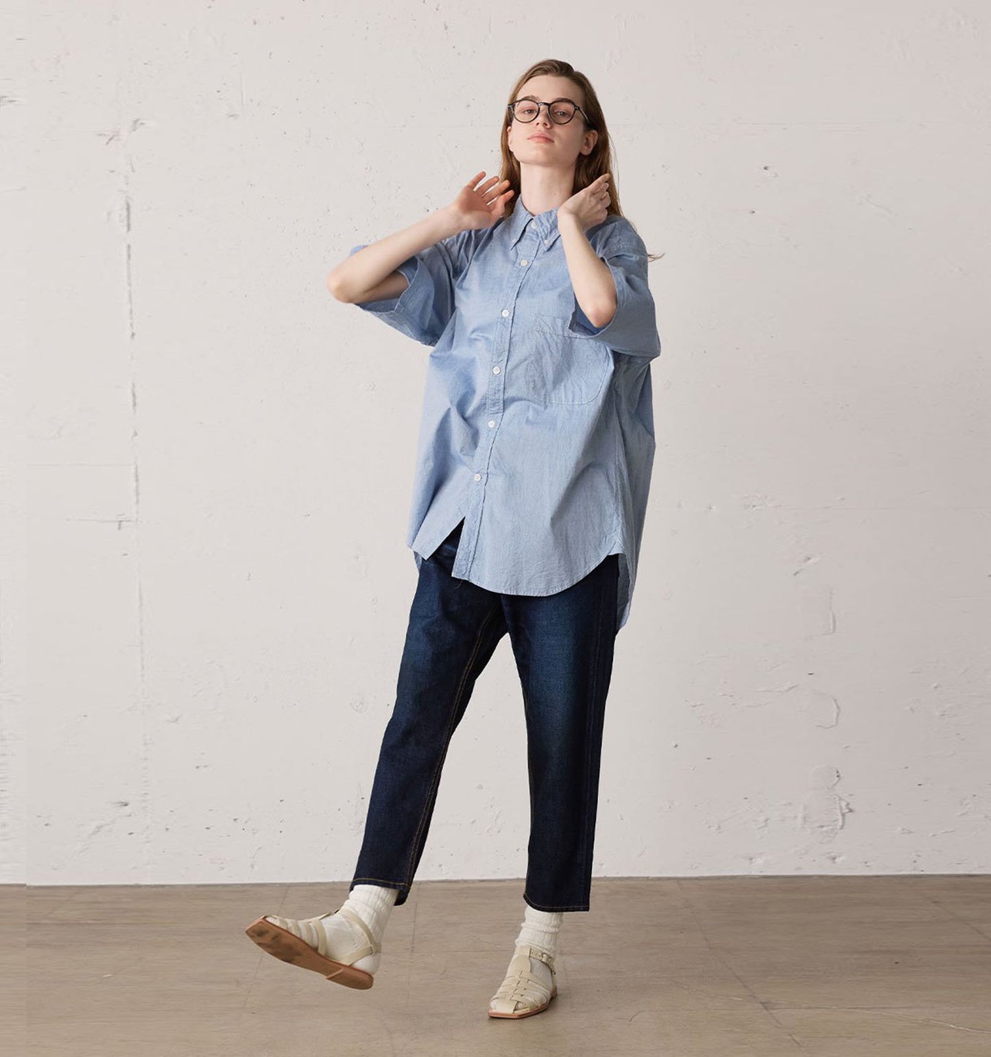 4/5 length denim pants
