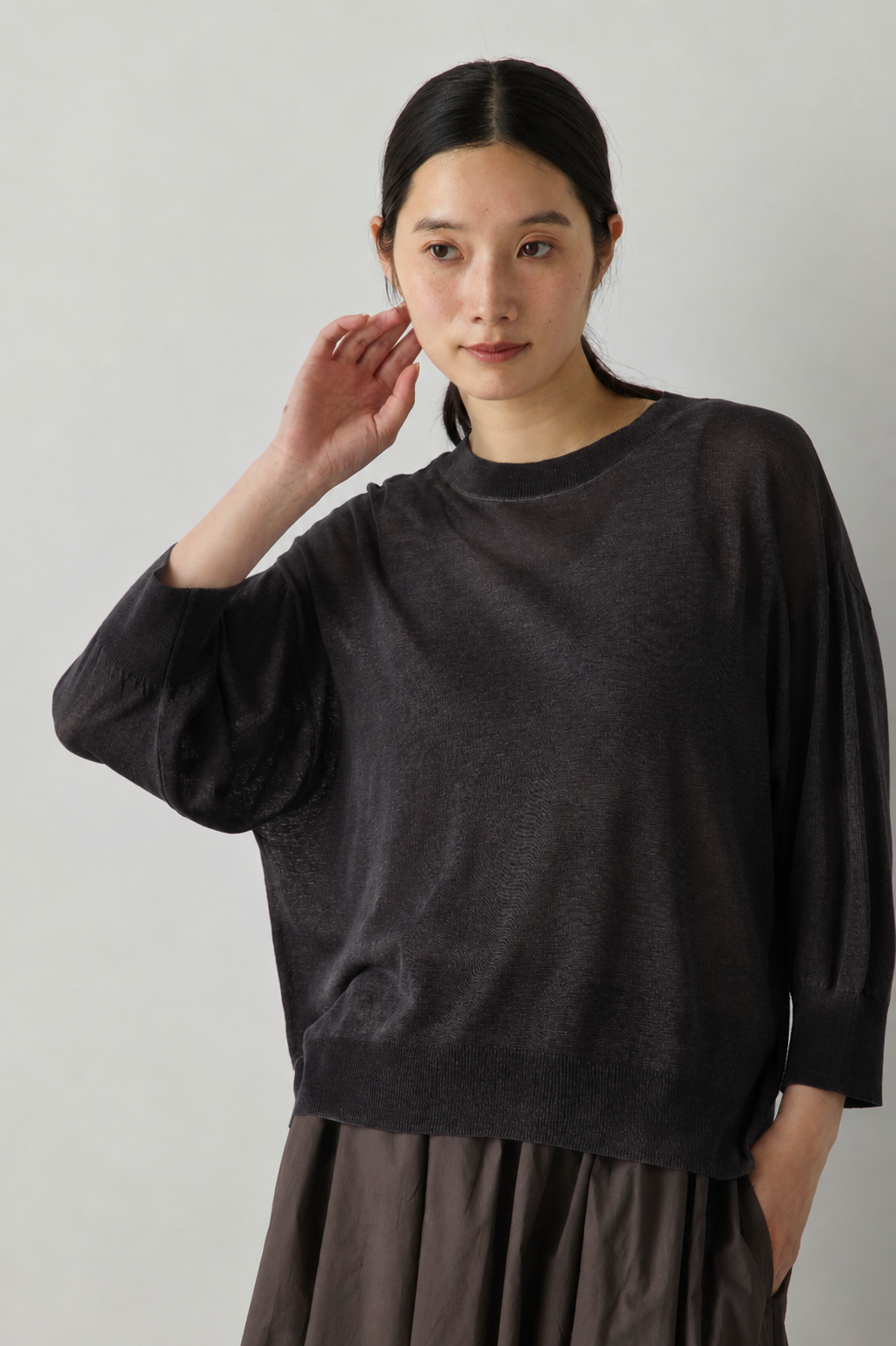 sheer knit pullover