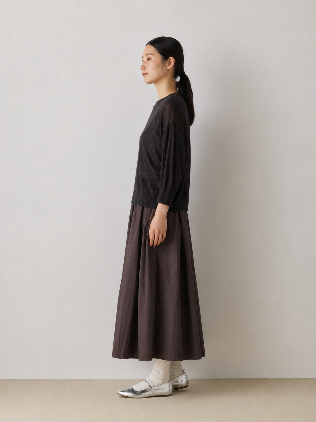 sheer knit pullover