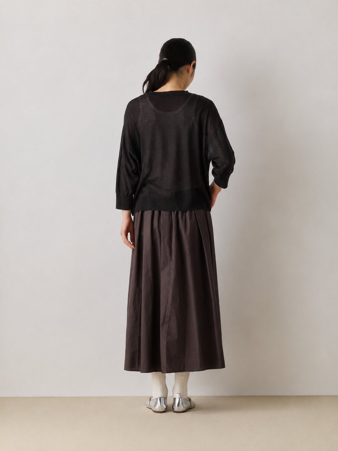 sheer knit pullover