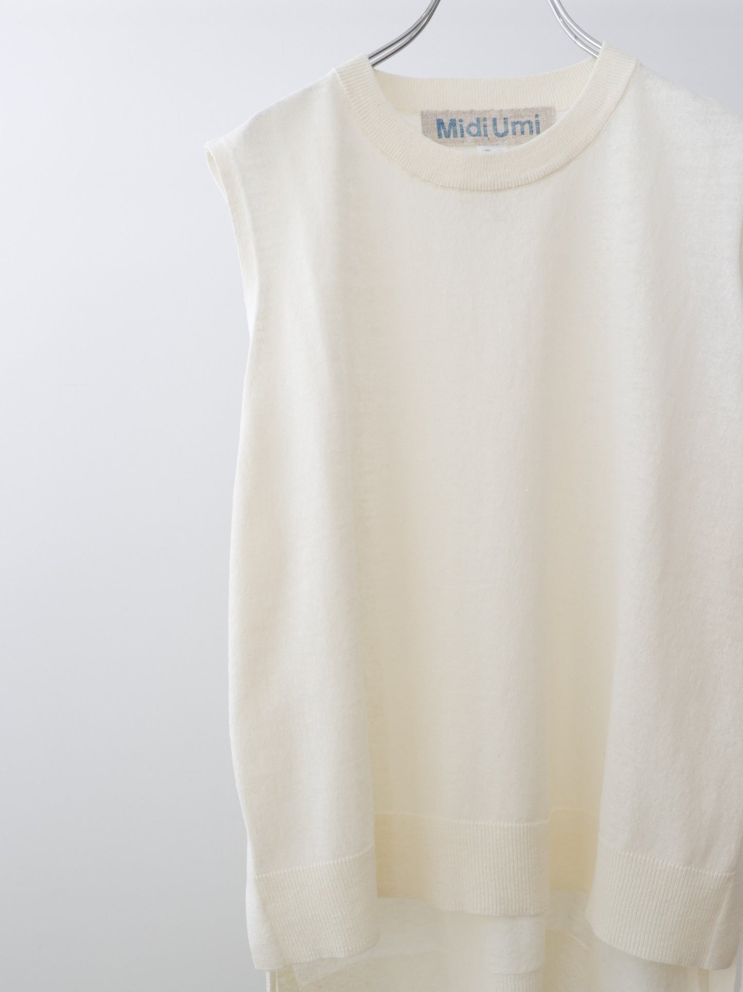 cotton linen side ribbon vest