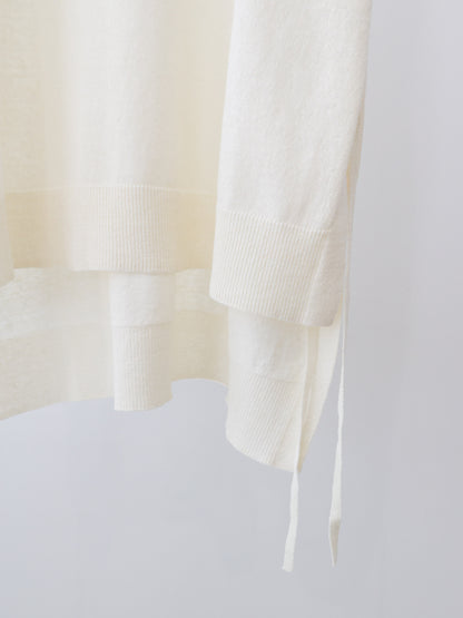 cotton linen side ribbon vest
