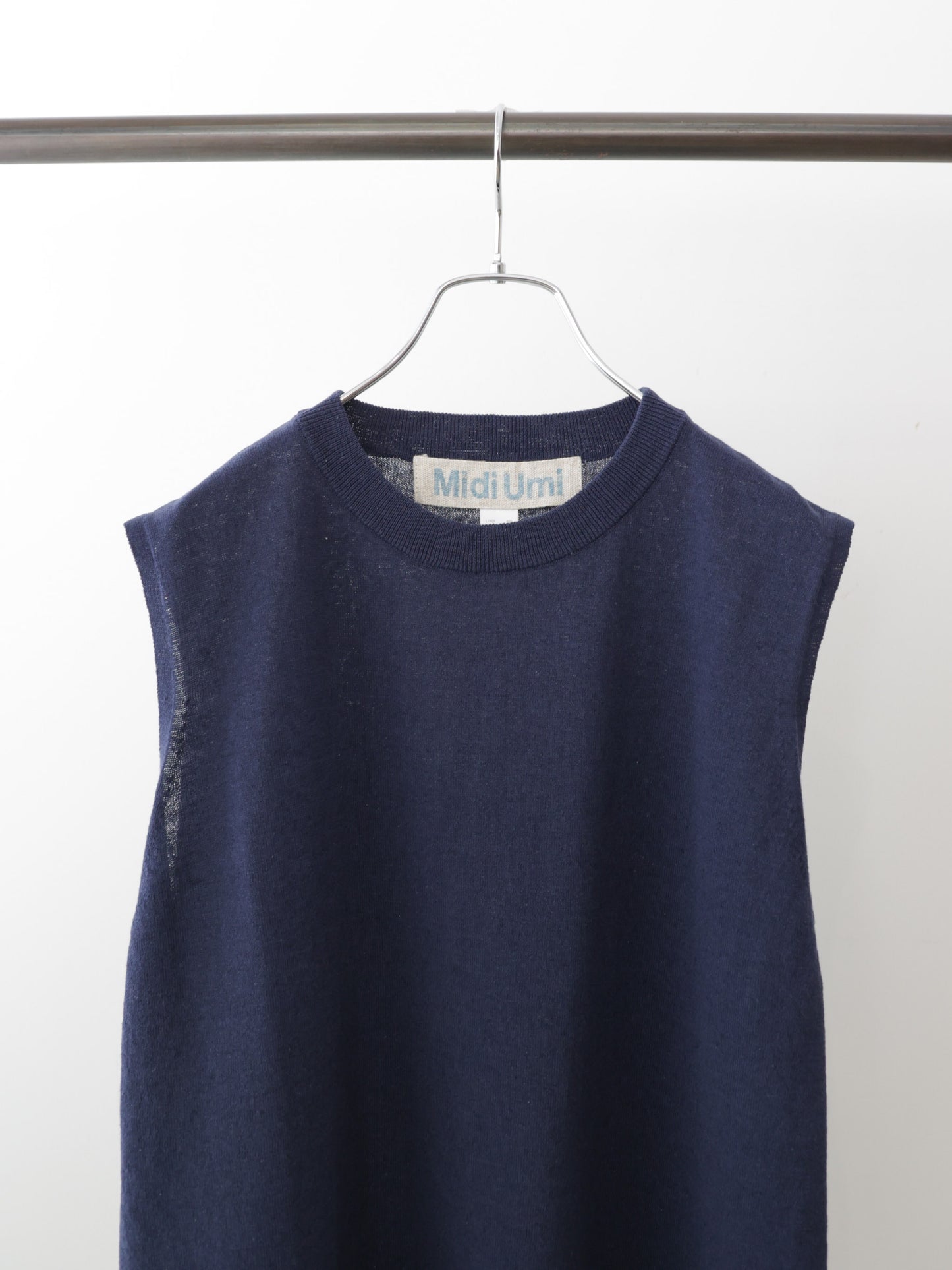cotton linen side ribbon vest