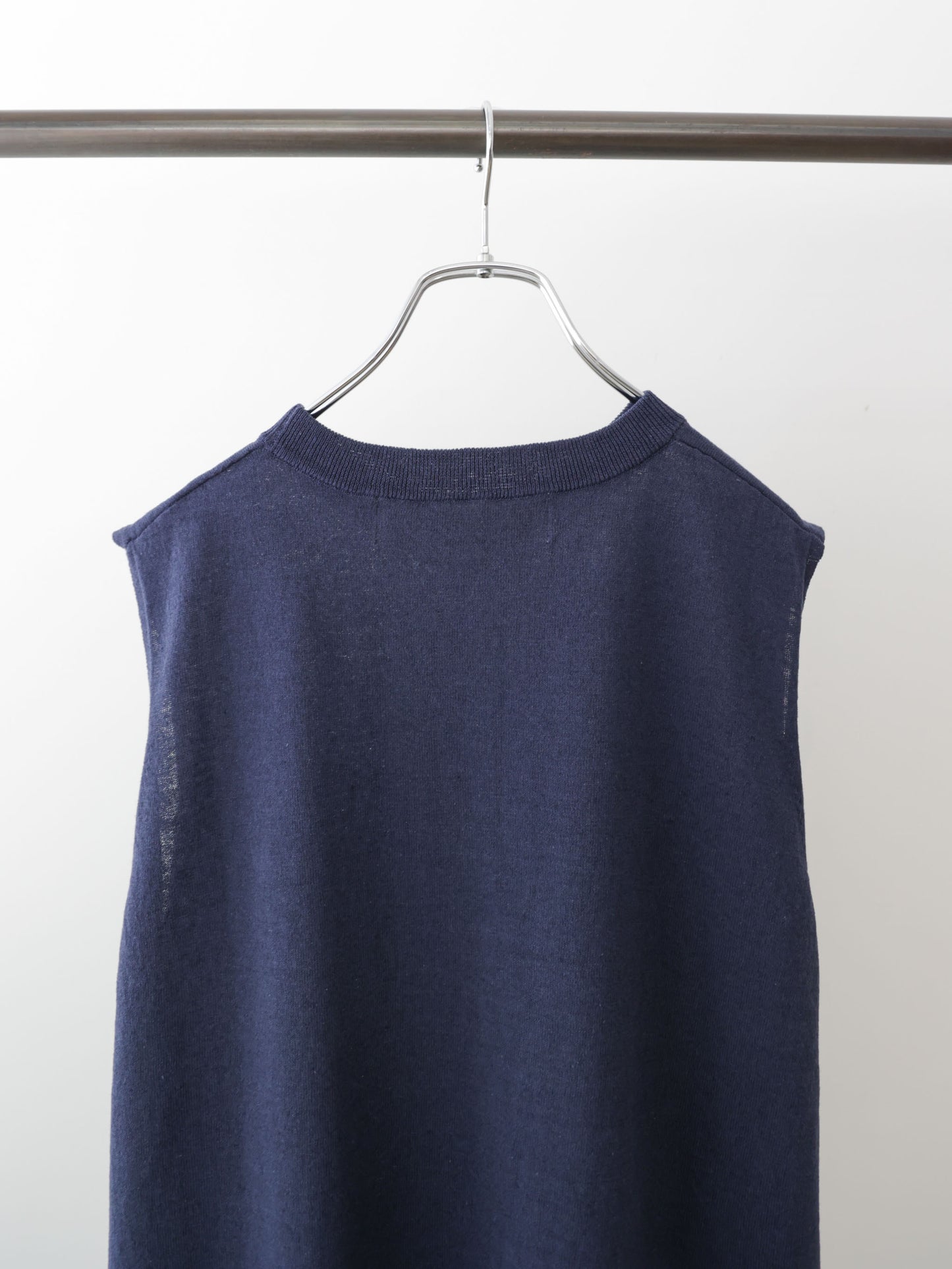 cotton linen side ribbon vest
