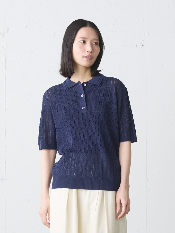 knit polo pullover
