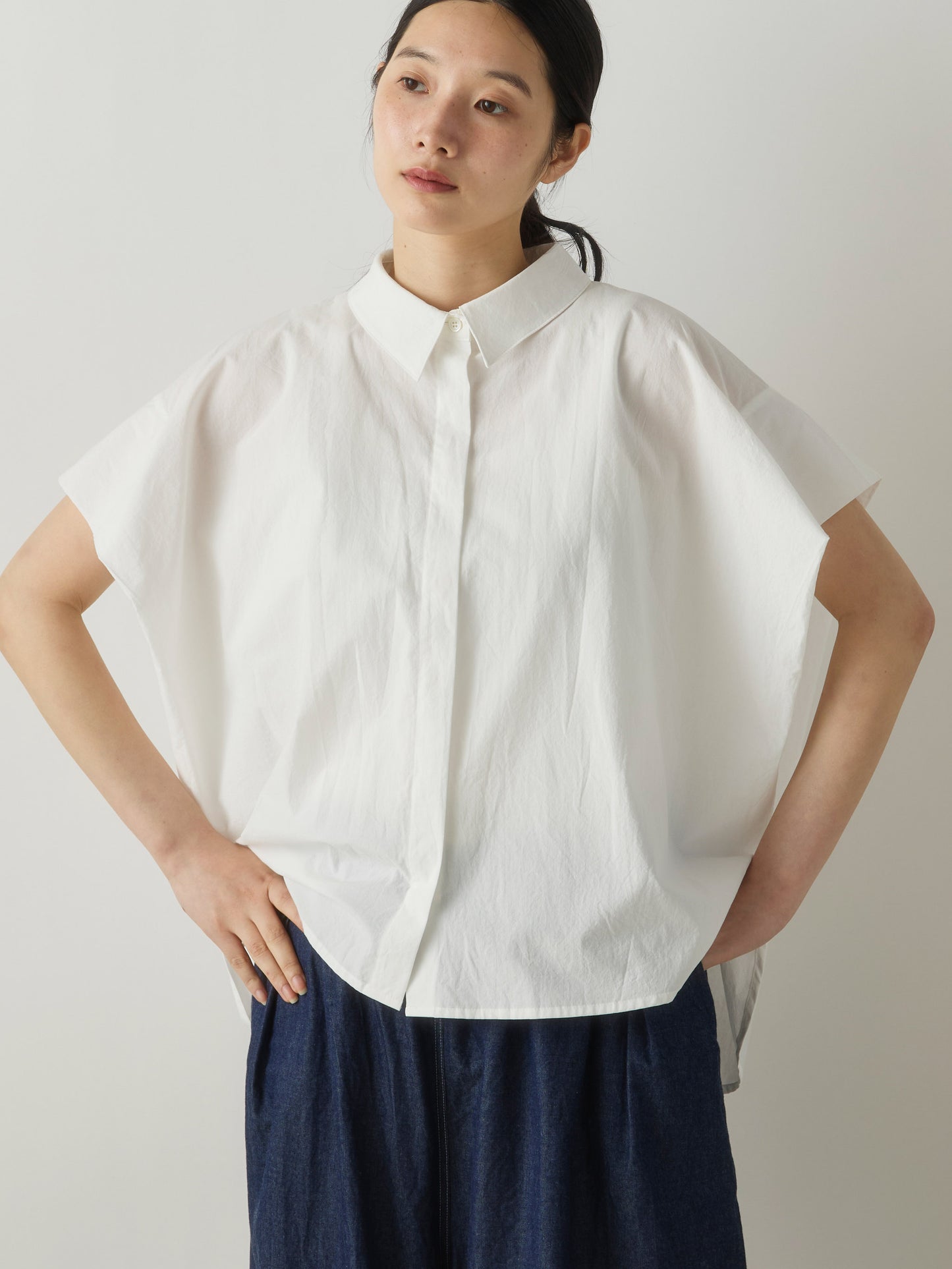 french sleeve wide shirt