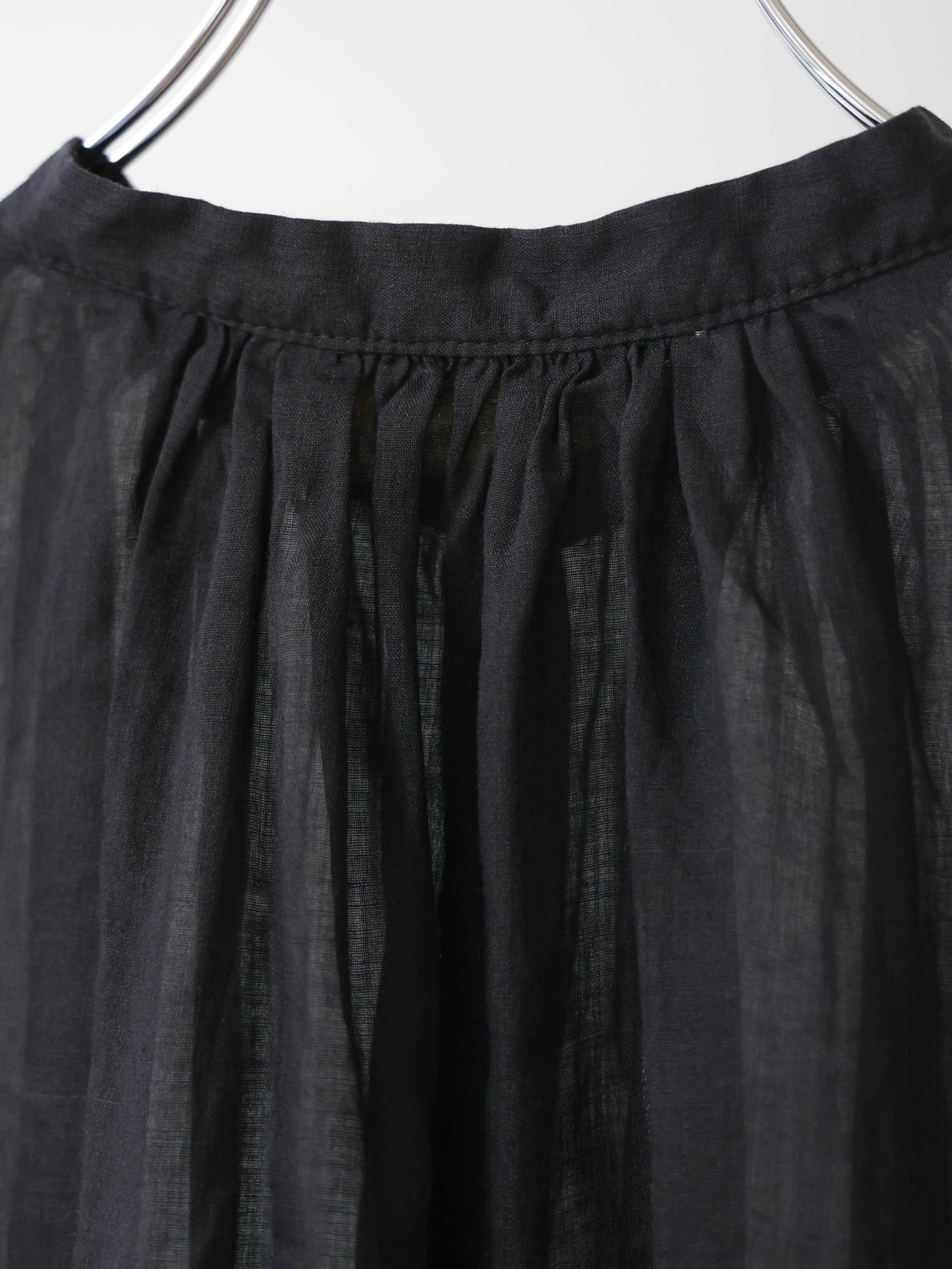 ramie gather nosleeve shirt