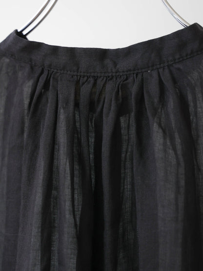 ramie gather nosleeve shirt