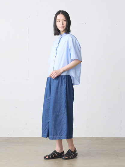 half sleeve front half frill shirt