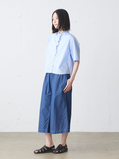 half sleeve front half frill shirt