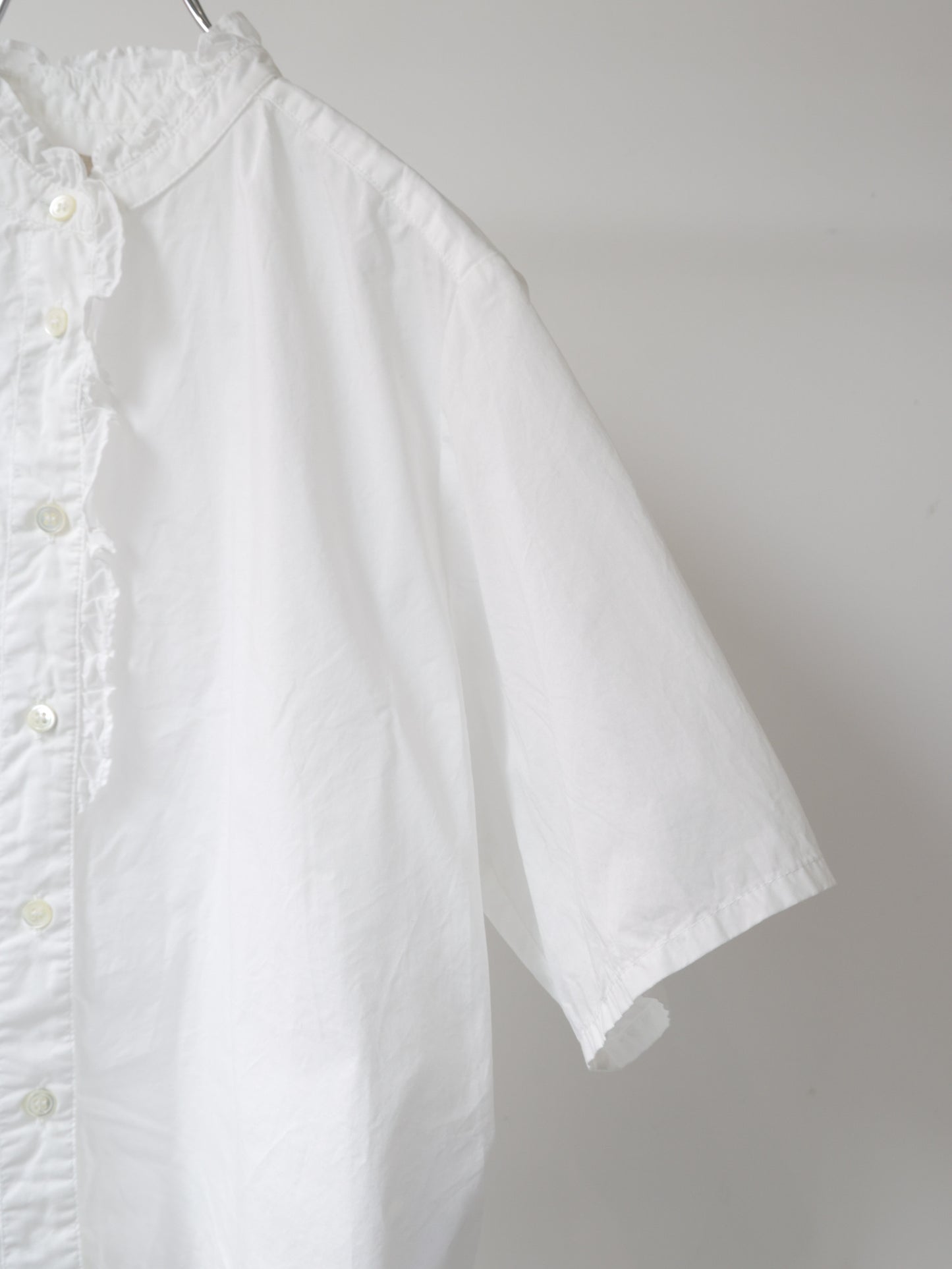 half sleeve front half frill shirt