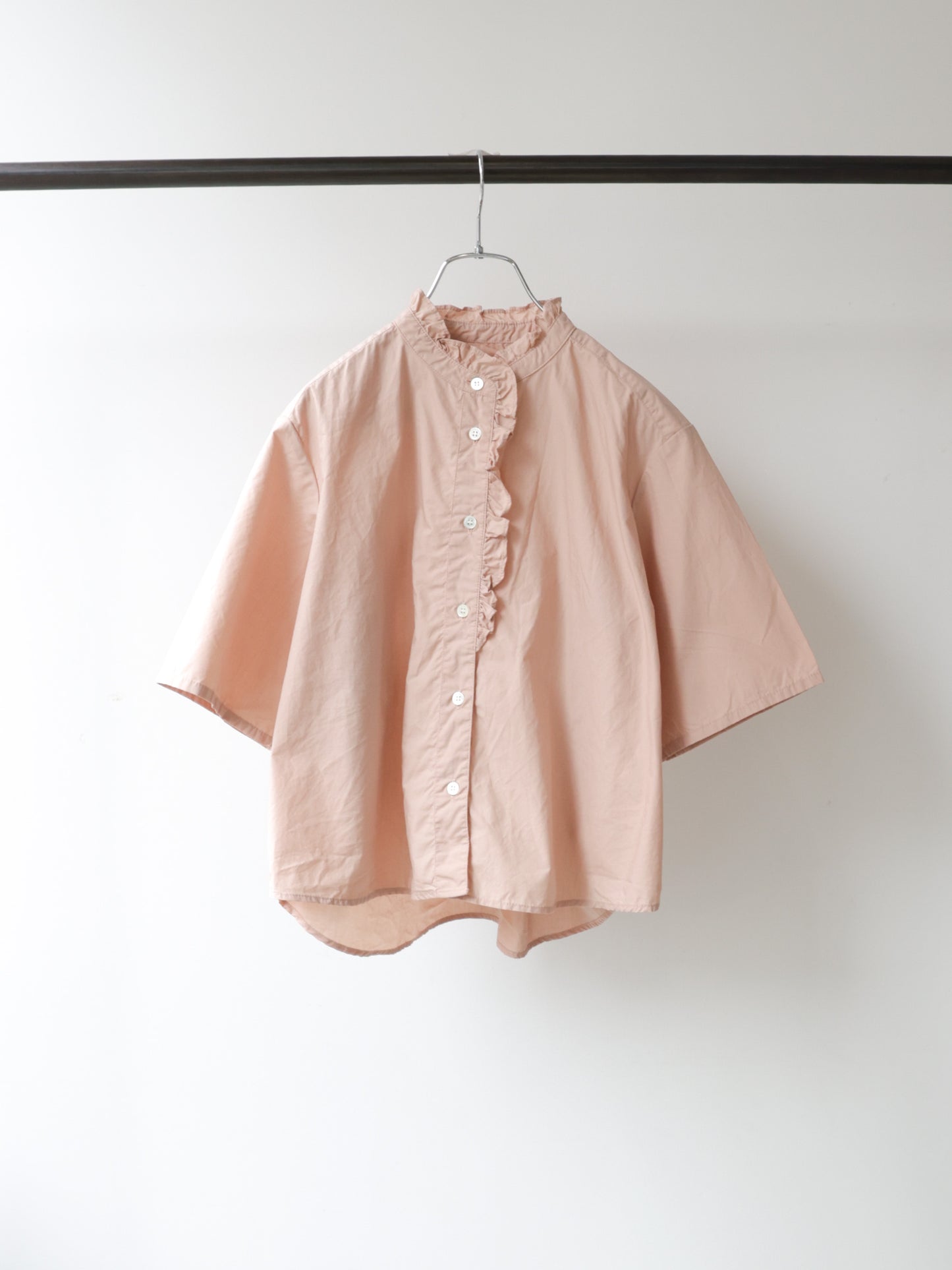 half sleeve front half frill shirt