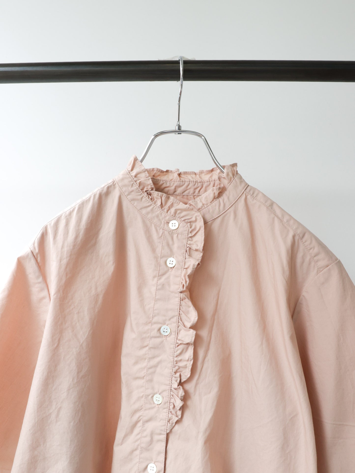 half sleeve front half frill shirt