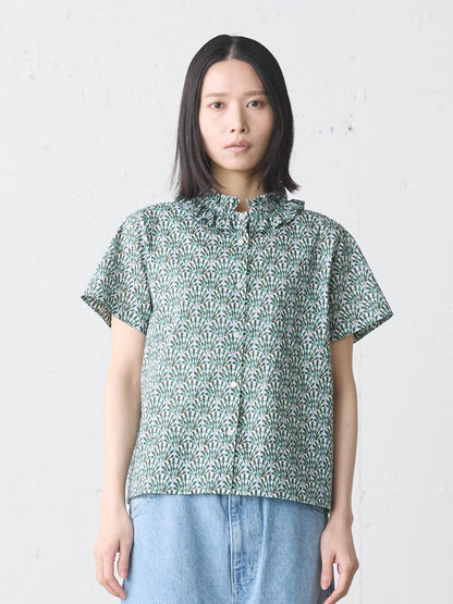 LIBERTY print frill shirt