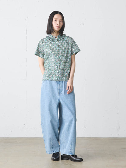 LIBERTY print frill shirt