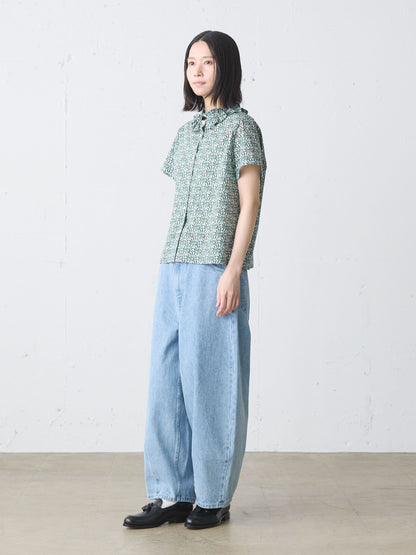 LIBERTY print frill shirt