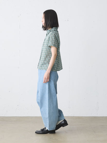 LIBERTY print frill shirt