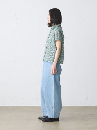 LIBERTY print frill shirt