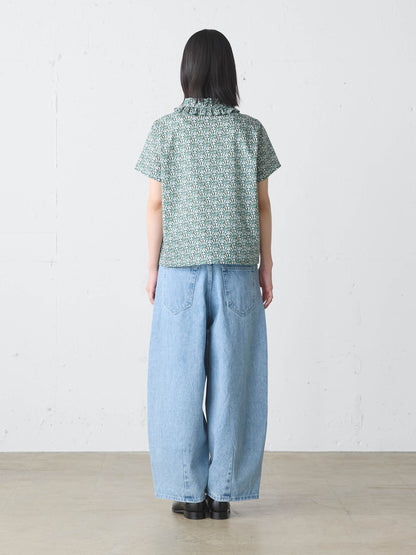LIBERTY print frill shirt