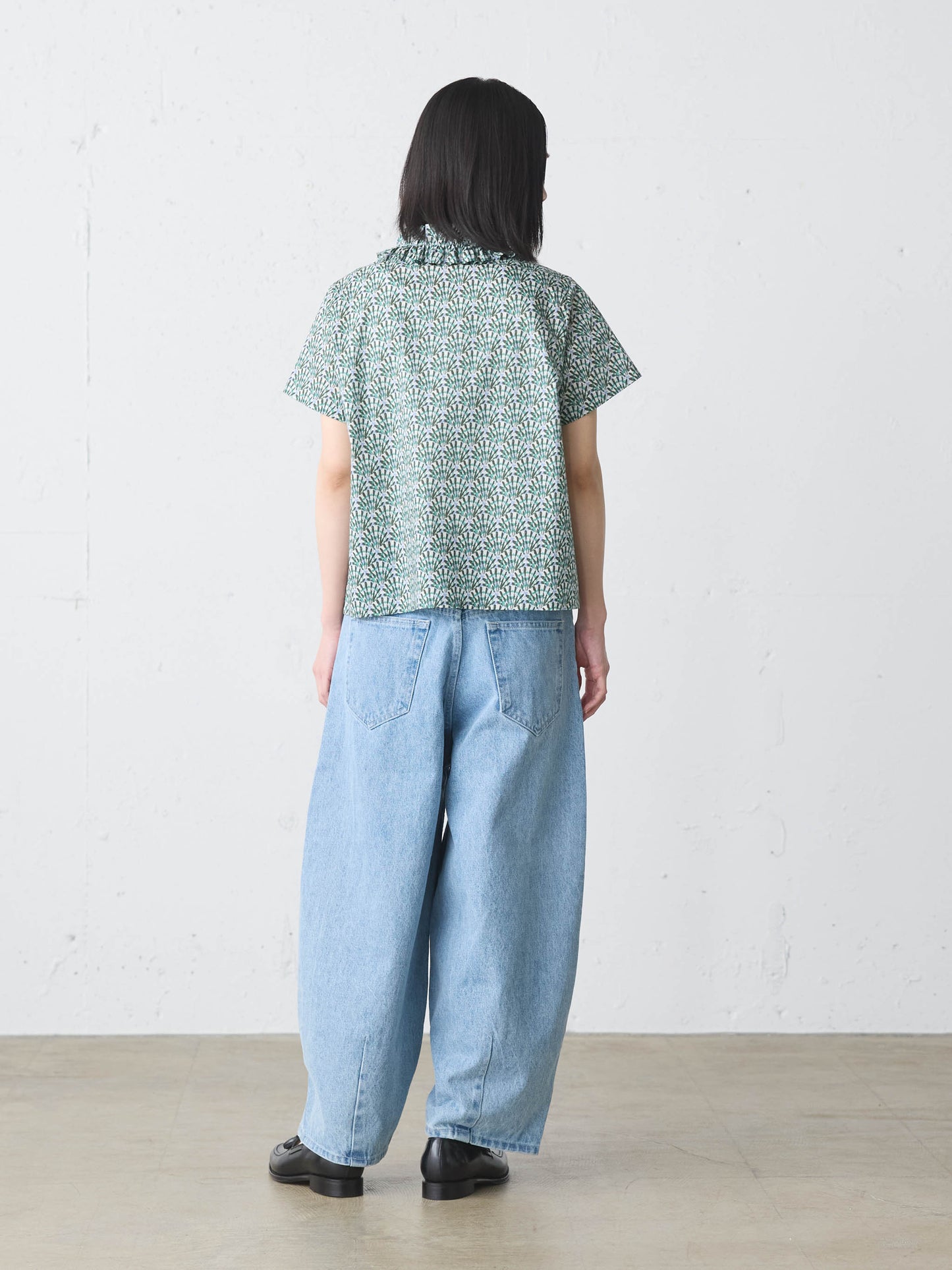 LIBERTY print frill shirt