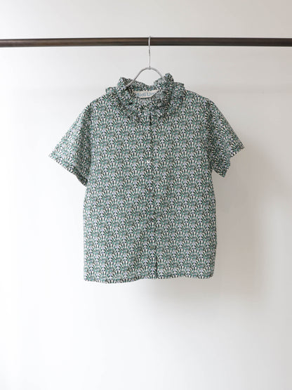 LIBERTY print frill shirt