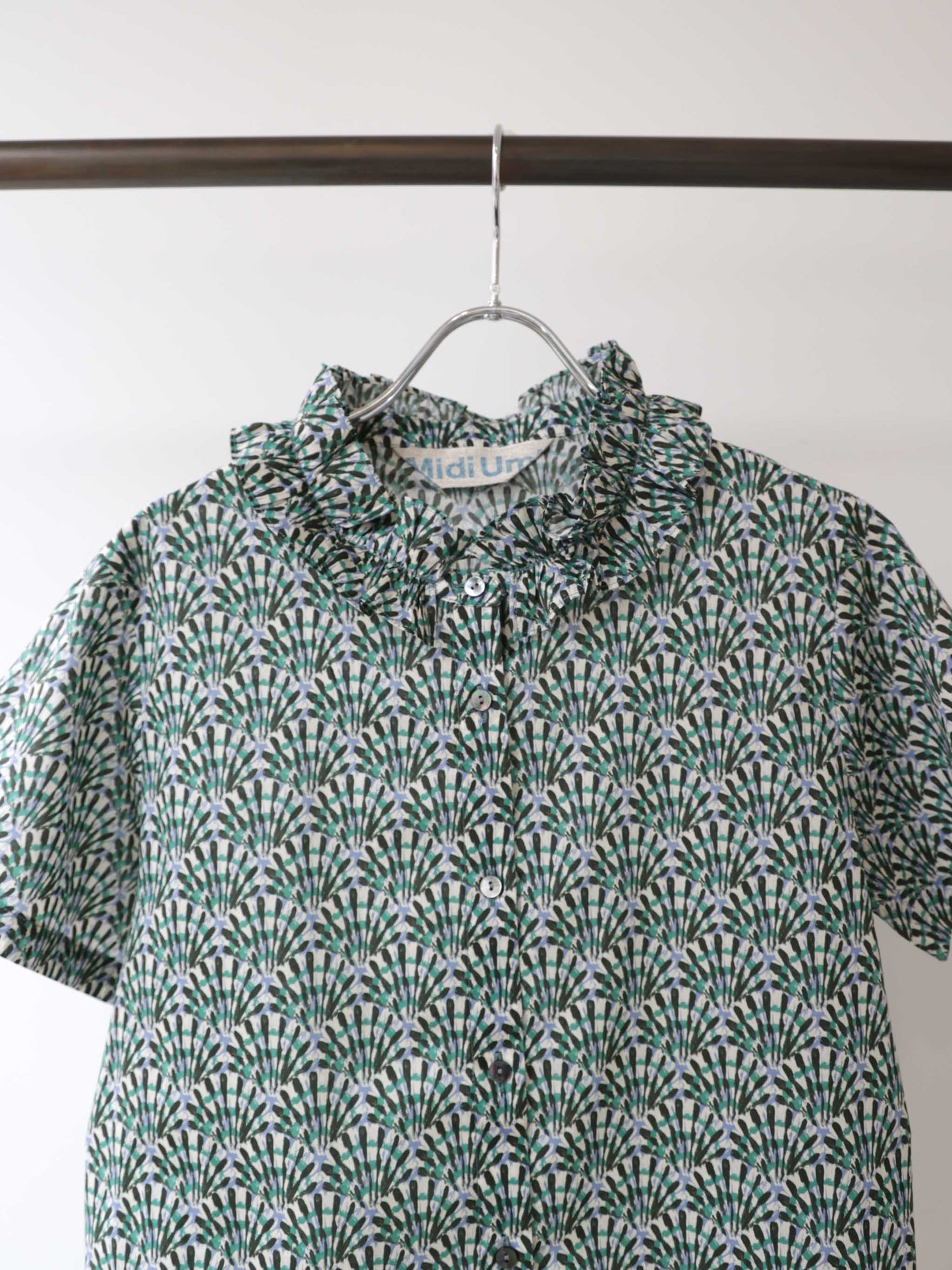 LIBERTY print frill shirt