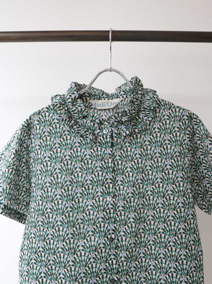 LIBERTY print frill shirt