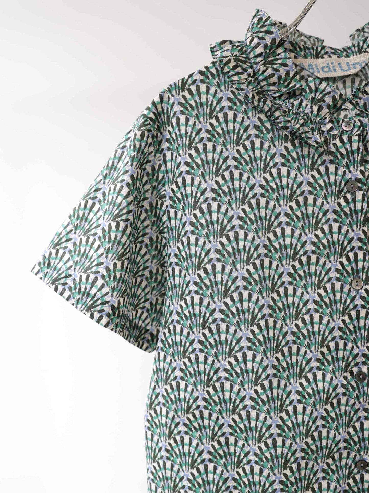 LIBERTY print frill shirt