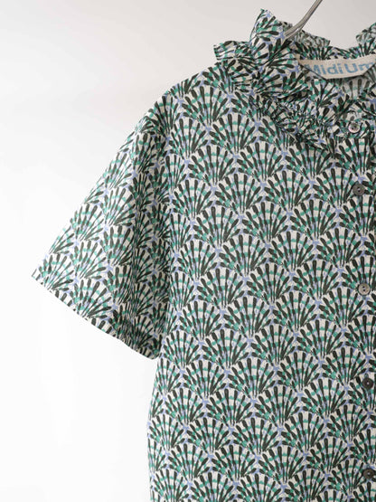 LIBERTY print frill shirt
