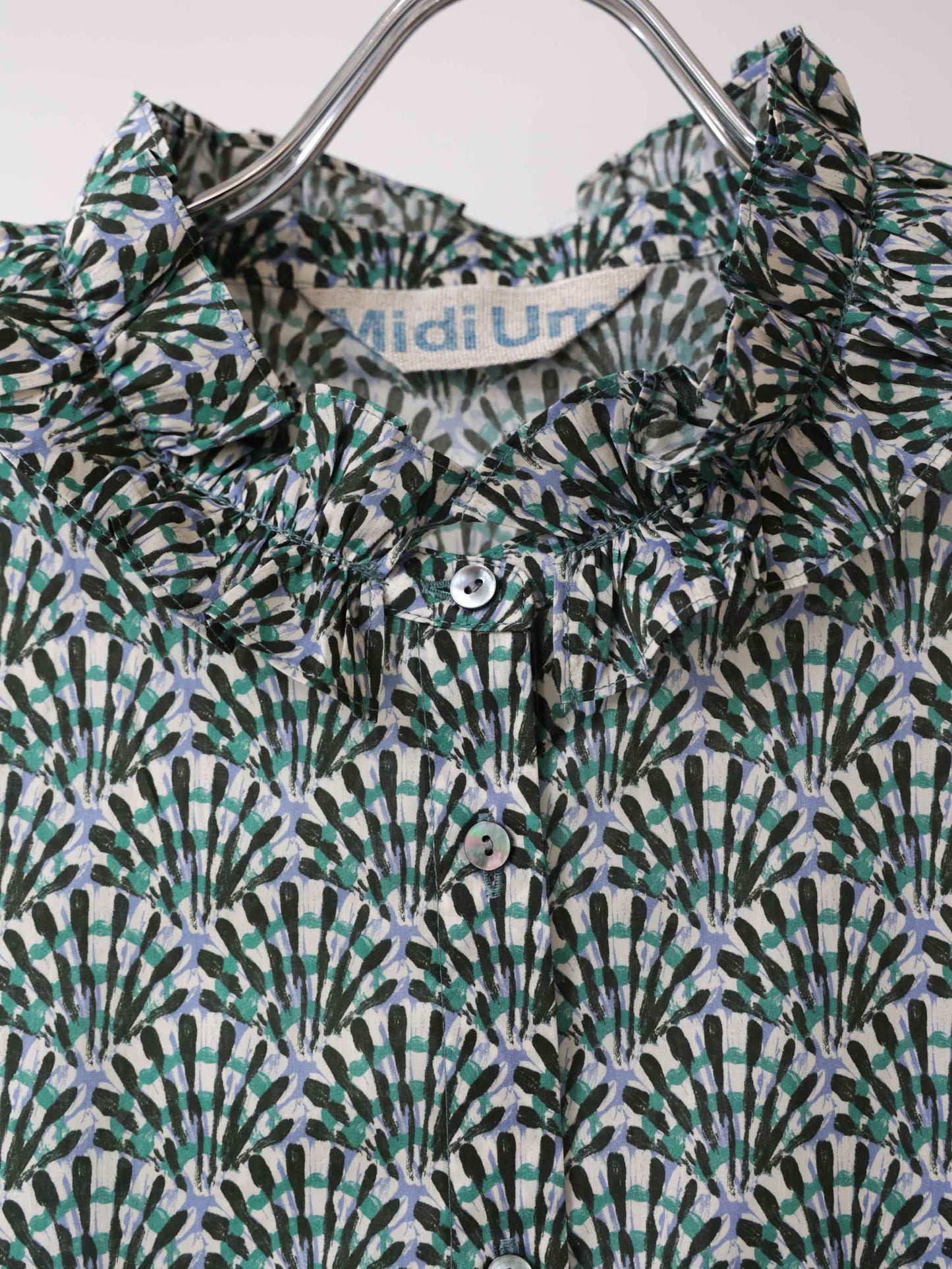 LIBERTY print frill shirt