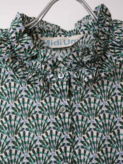 LIBERTY print frill shirt