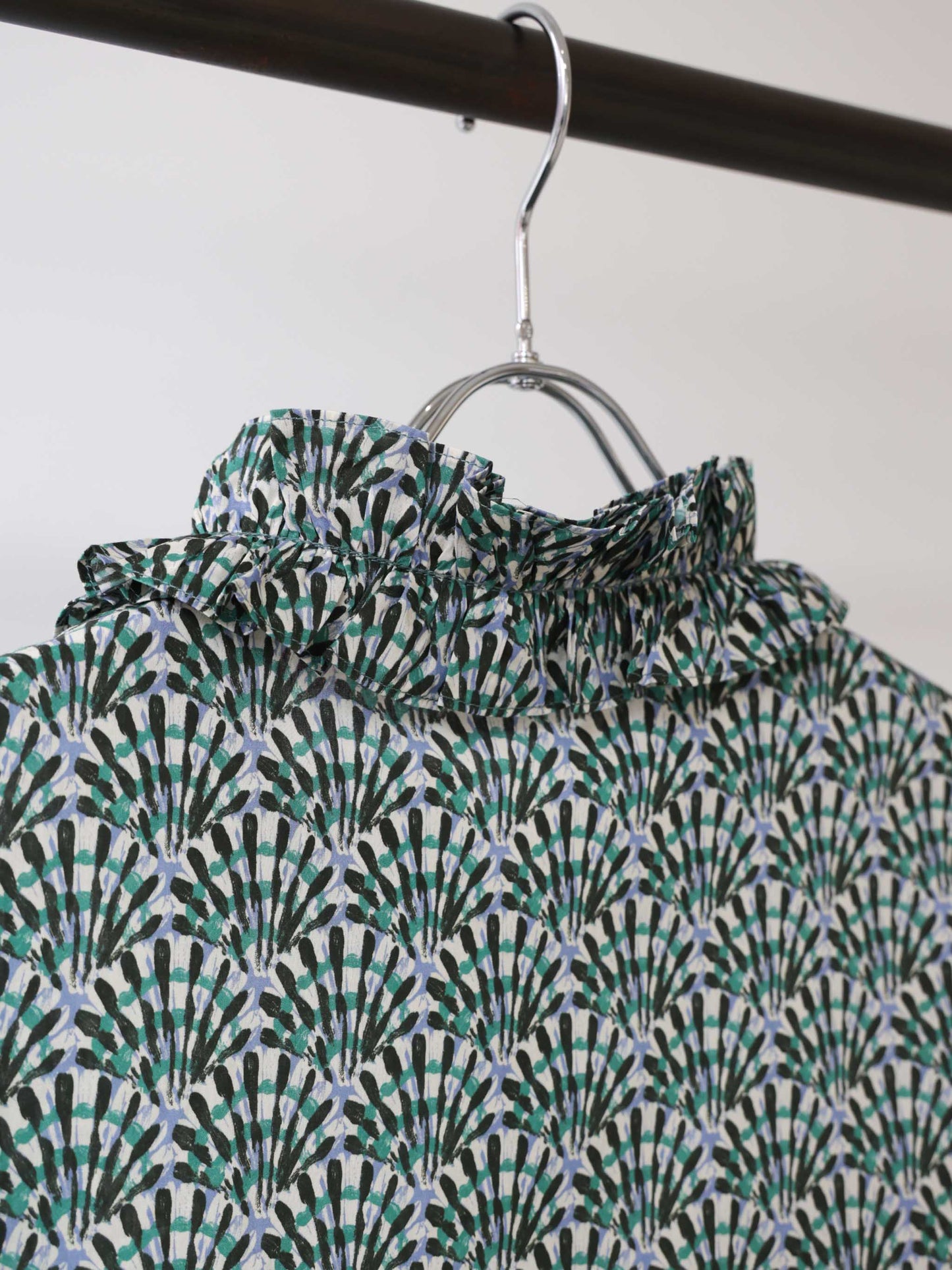 LIBERTY print frill shirt