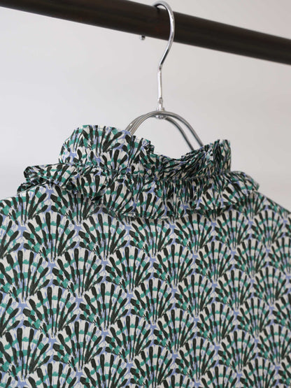 LIBERTY print frill shirt