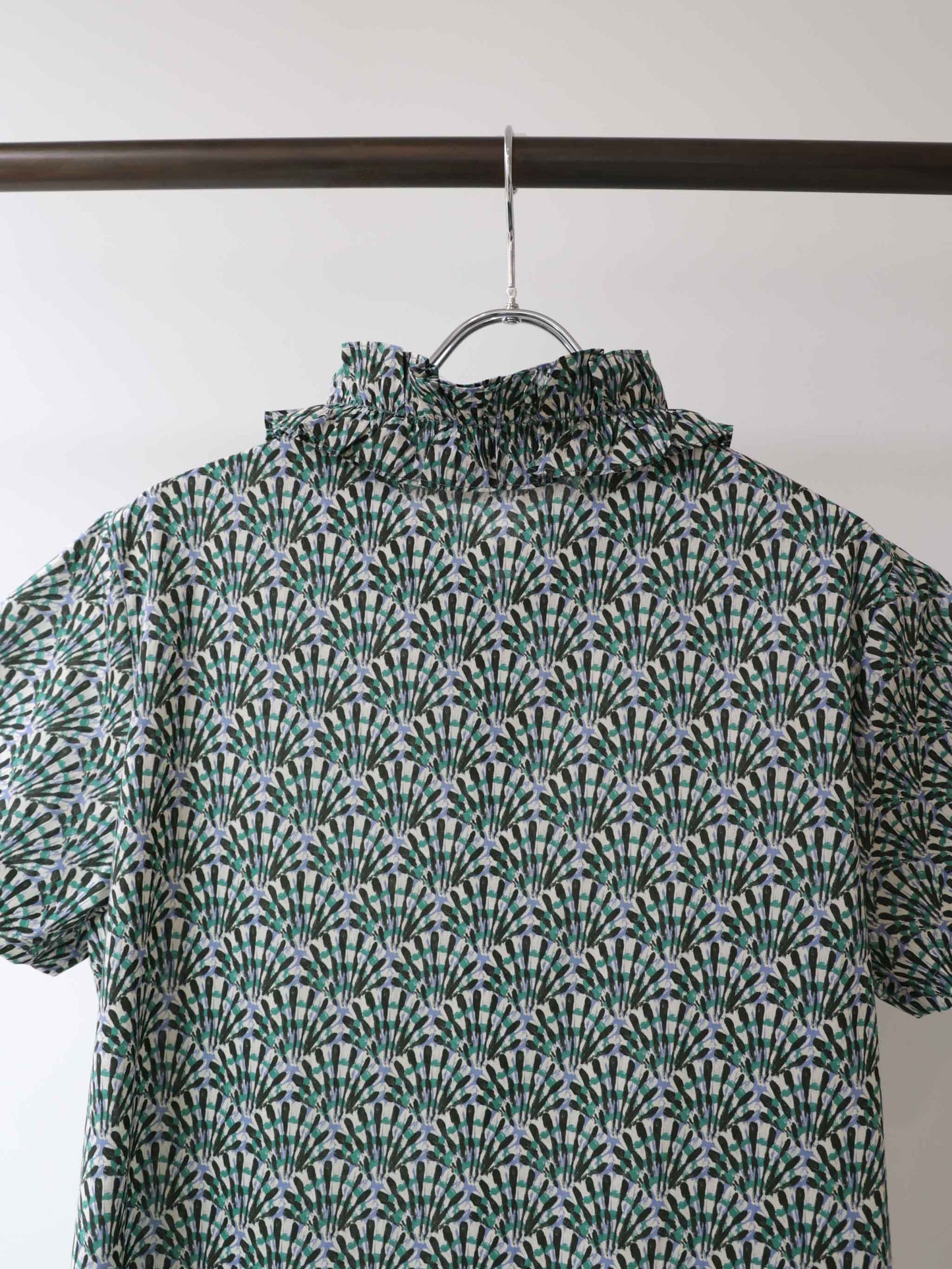LIBERTY print frill shirt