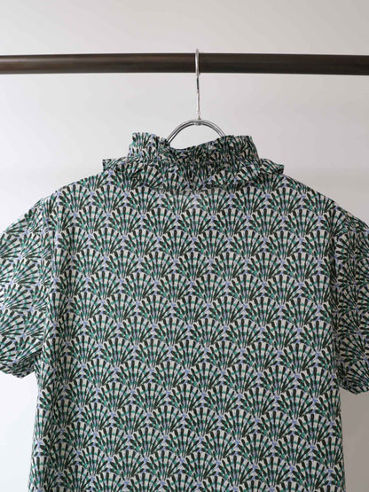 LIBERTY print frill shirt