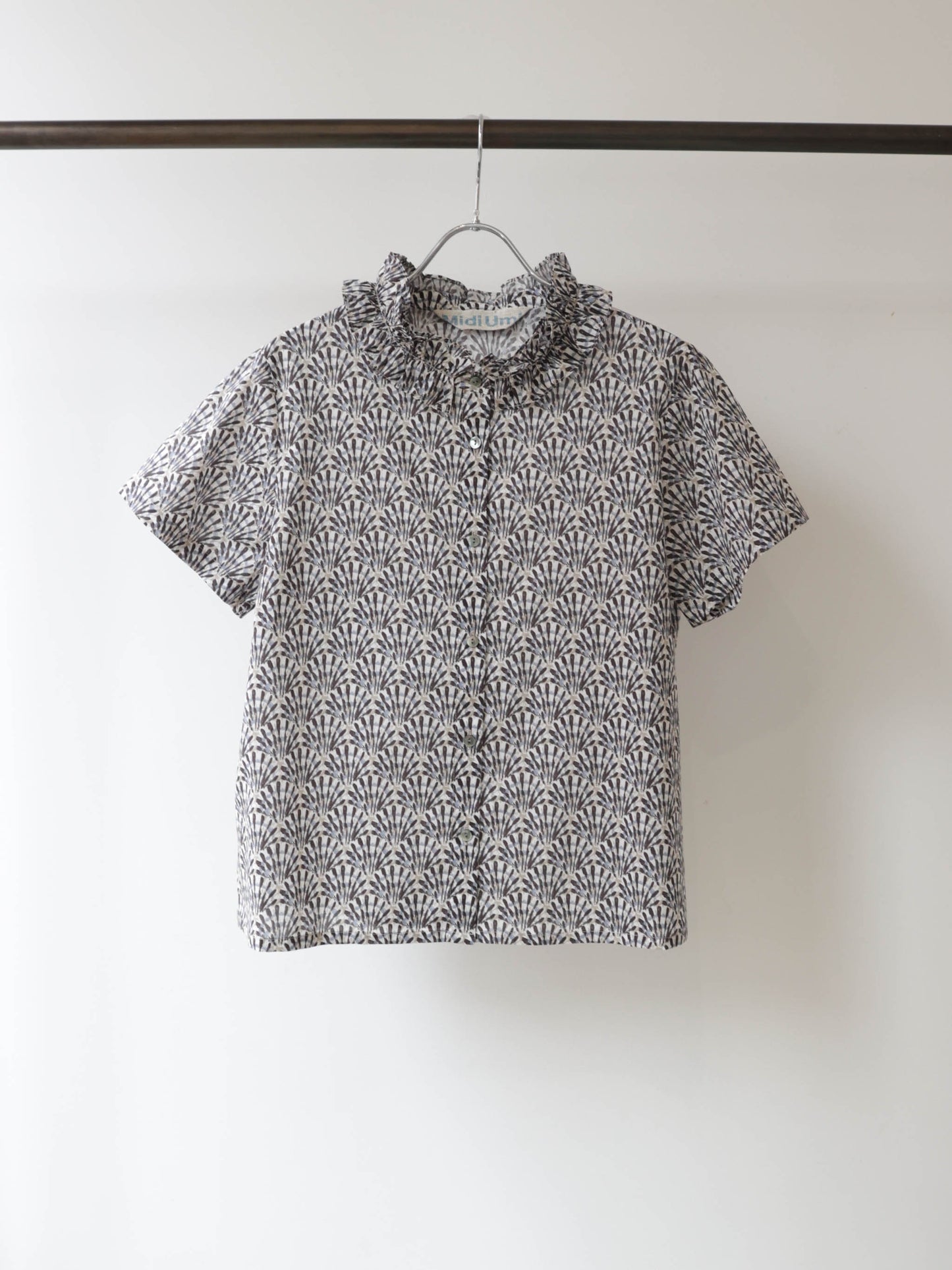 LIBERTY print frill shirt