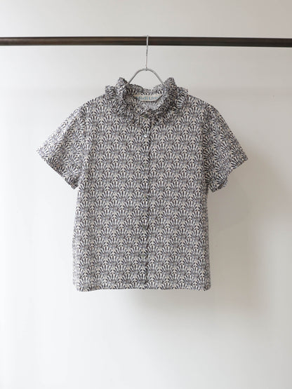 LIBERTY print frill shirt