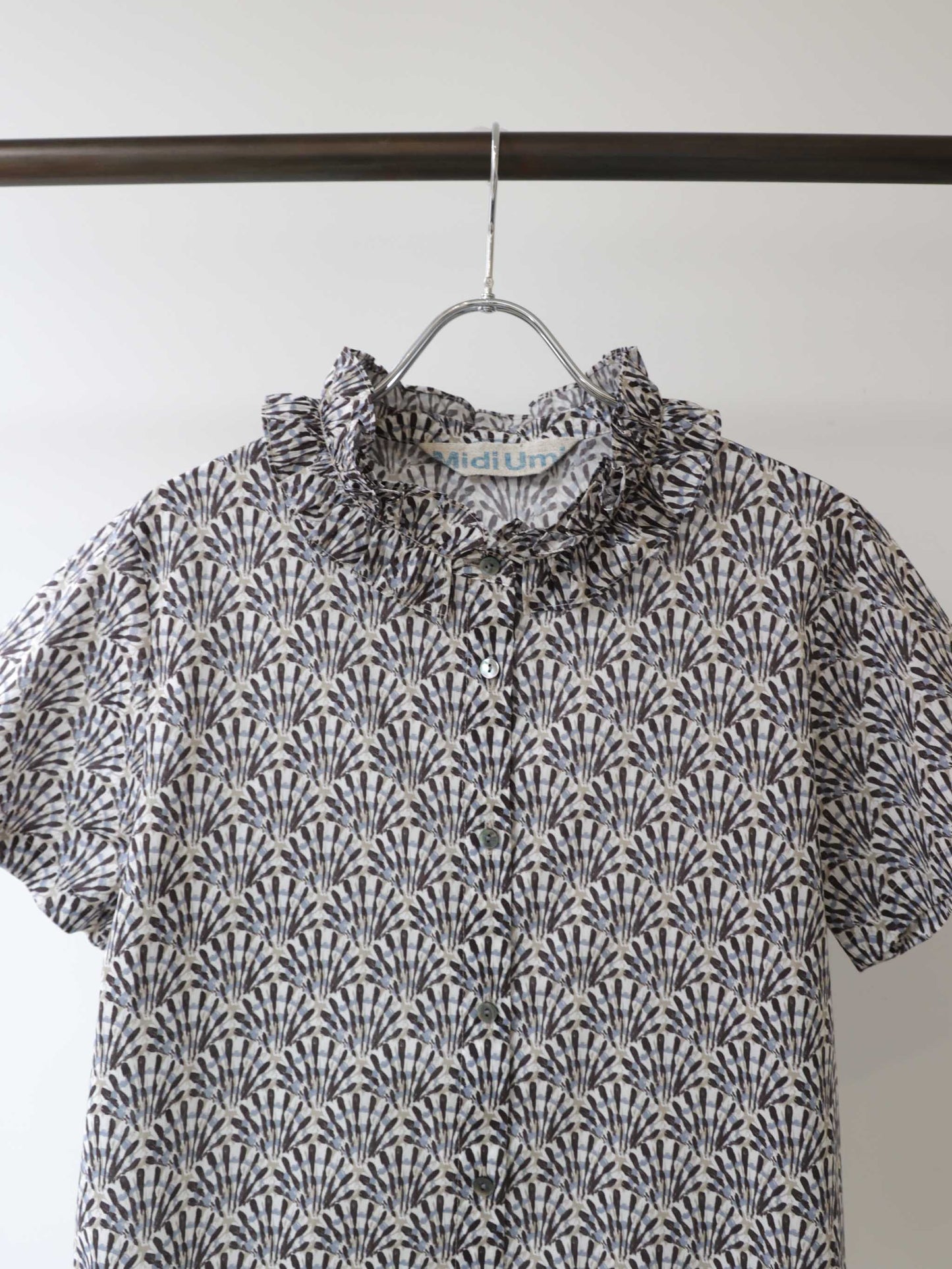 LIBERTY print frill shirt