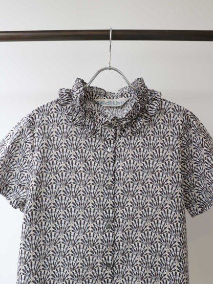 LIBERTY print frill shirt