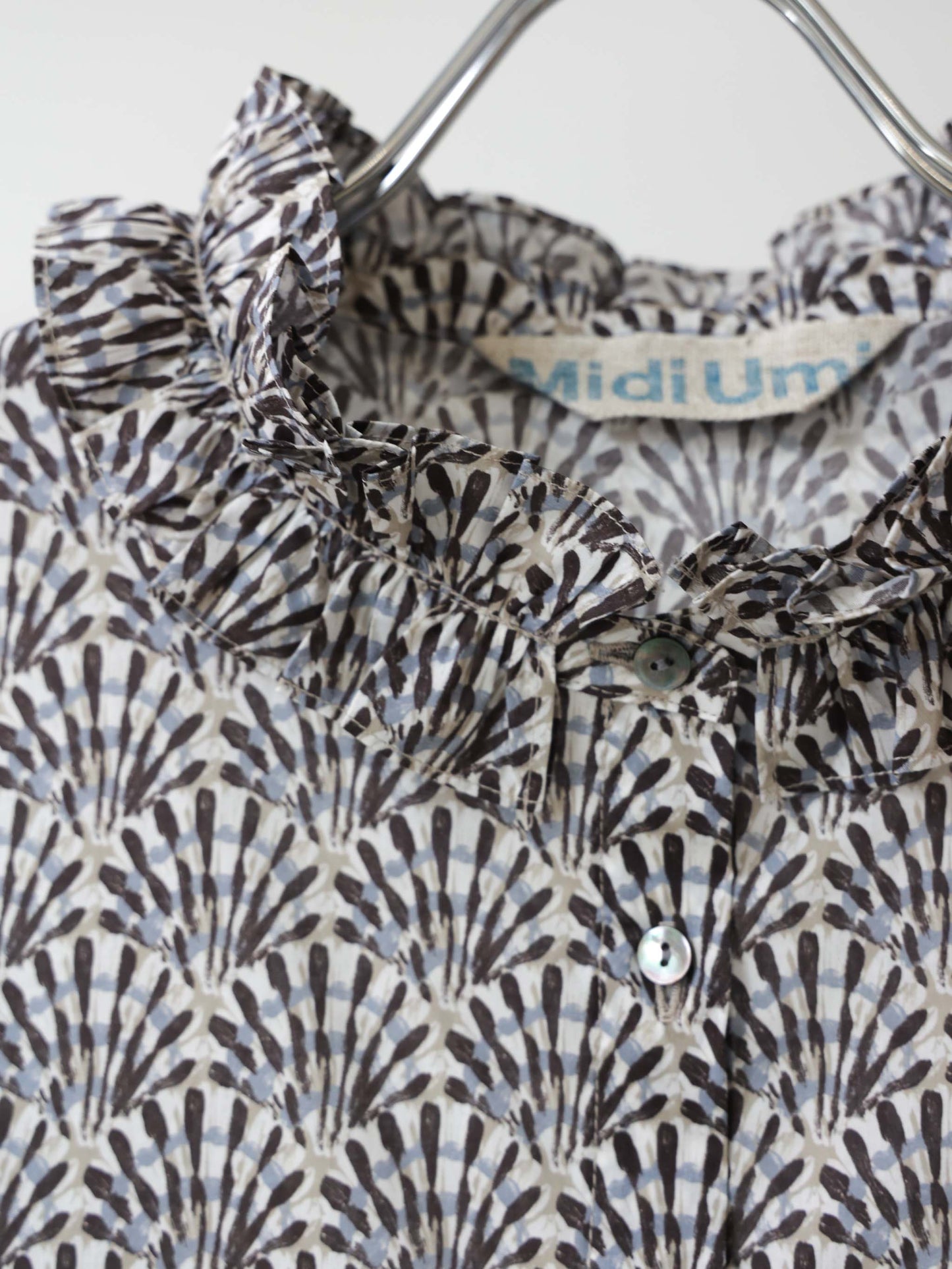LIBERTY print frill shirt