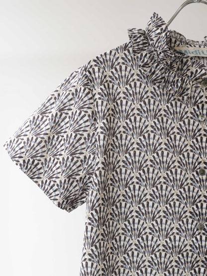 LIBERTY print frill shirt