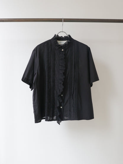 pin tuck lace shirt S/S