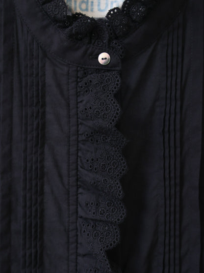 pin tuck lace shirt S/S