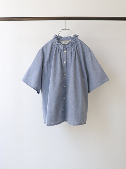 chambray frill shirt