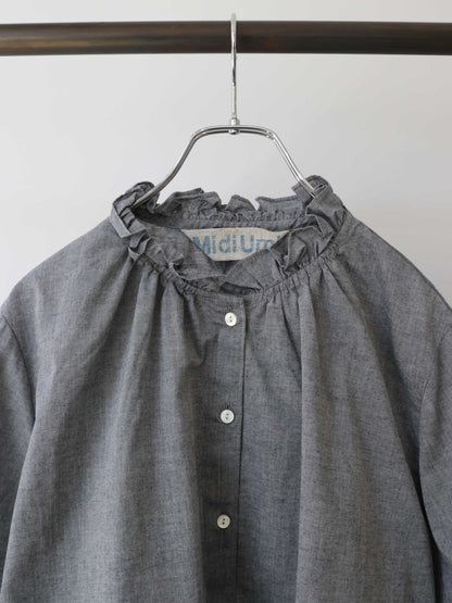 chambray frill shirt
