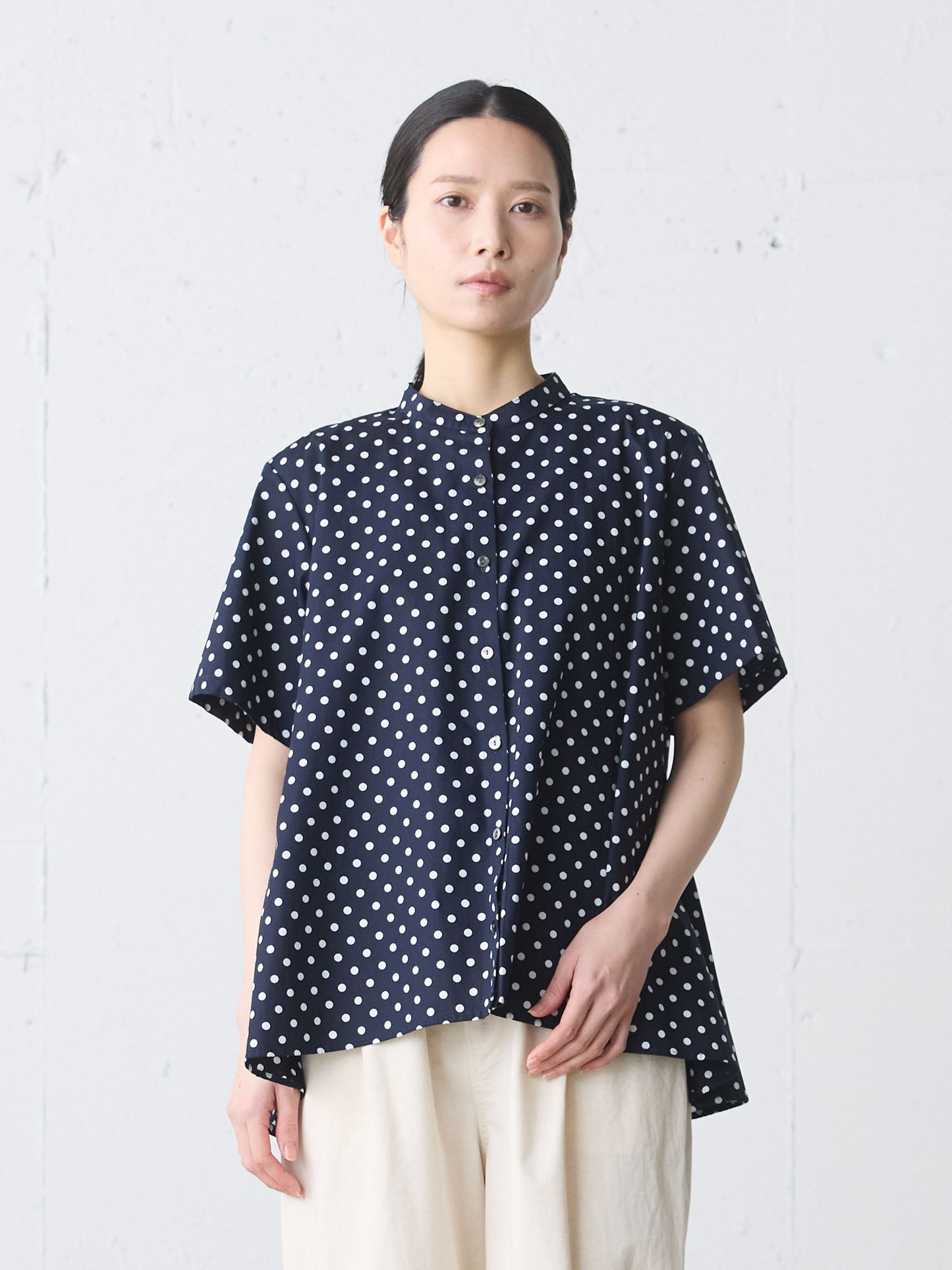 half slv dots A line shirt