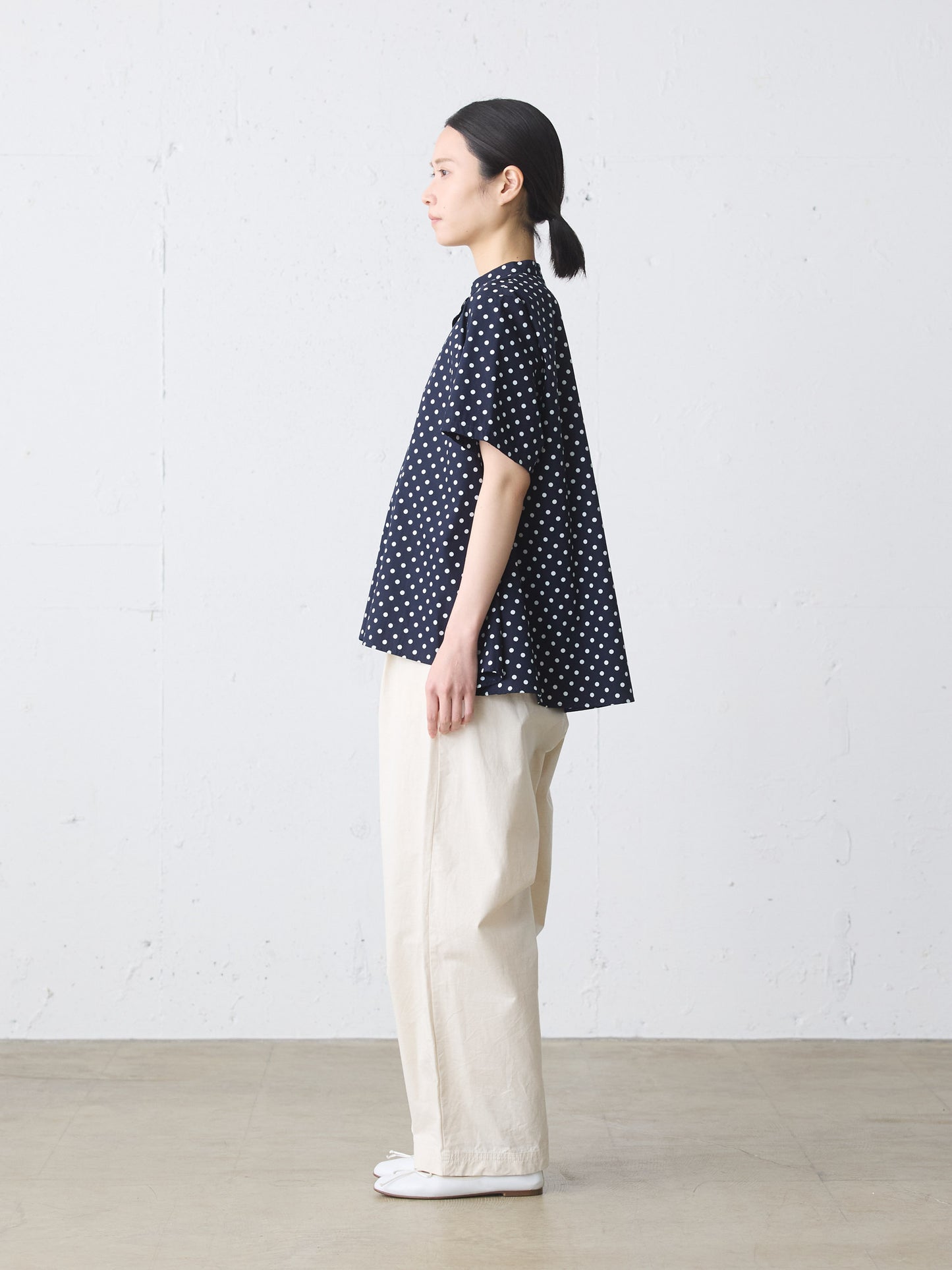half slv dots A line shirt