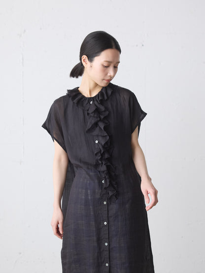 ramie ruffle one-piece